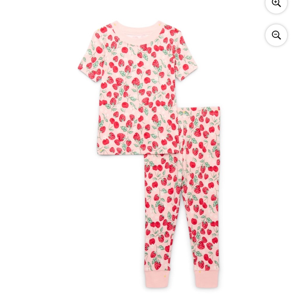 wonder nation Pink Strawberry-Print Kids Pajama Set